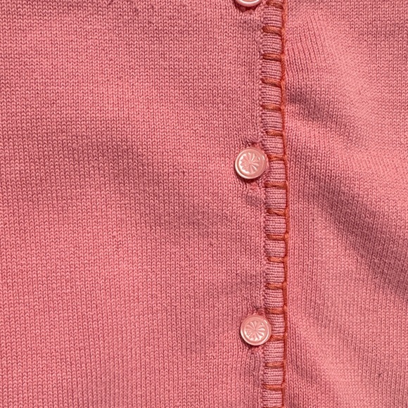 BETSEY JOHNSON Y2K Black Label Pink Floral Embroidered Scoop Neck Cardigan M - Picture 6 of 14